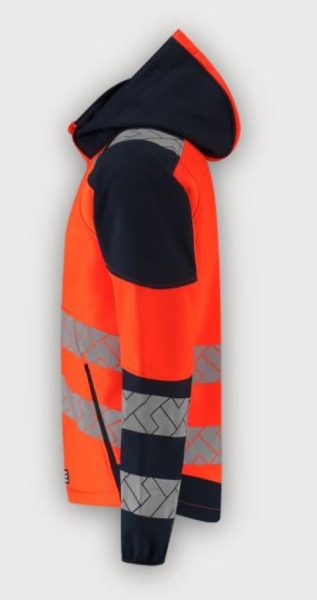 Tricorp Warnschutz Softshelljacke Kapuze High Vis Redefined, Fluor Orange-Ink