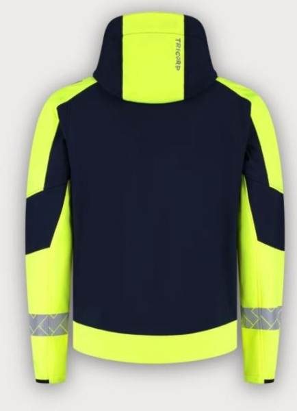 Tricorp Warnschutz Softshelljacke Kapuze Reflective Redefined, Ink-Fluor Yellow