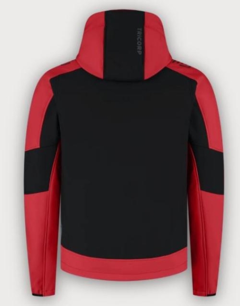 Tricorp Softshelljacke Kapuze Bicolor Redefined, Black-Brightred