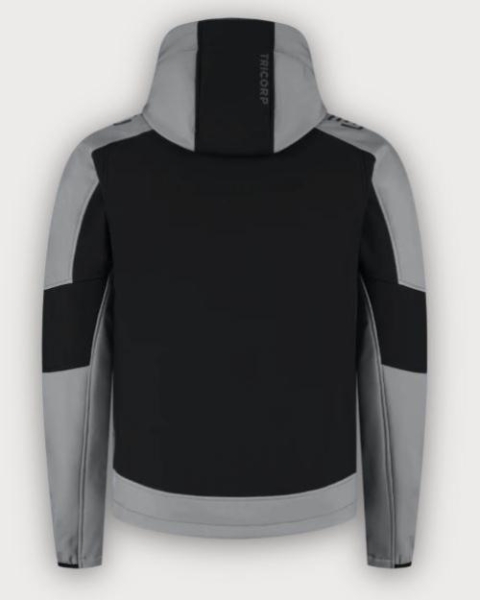 Tricorp Softshelljacke Kapuze Bicolor Redefined, Black-Grey