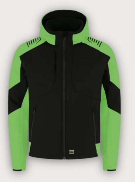 Tricorp Softshelljacke Kapuze Bicolor Redefined, Black-Lime