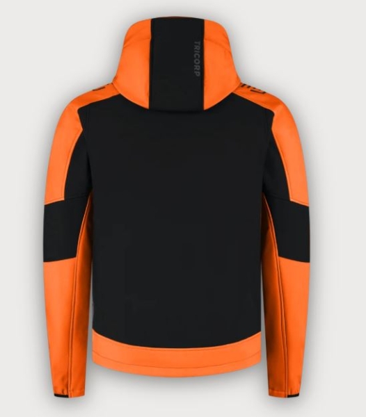 Tricorp Softshelljacke Kapuze Bicolor Redefined, Black-Orange