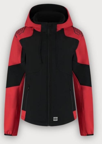 Tricorp Softshelljacke Kapuze Bicolor Redefined Damen, Black-Brightred