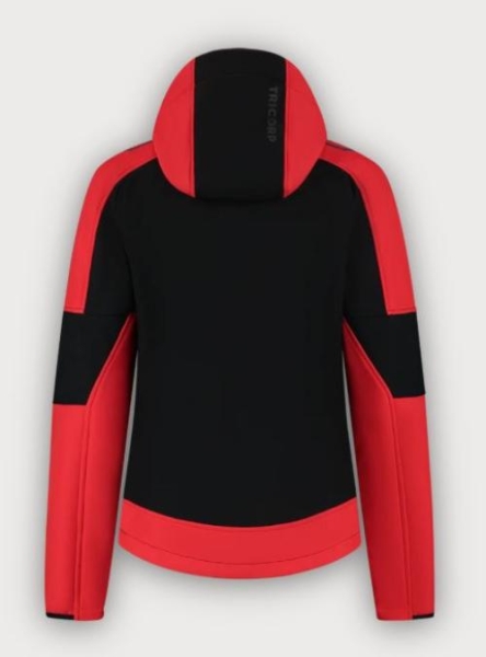 Tricorp Softshelljacke Kapuze Bicolor Redefined Damen, Black-Brightred