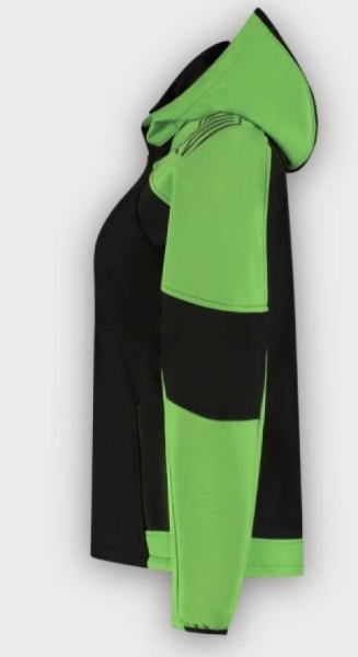 Tricorp Softshelljacke Kapuze Bicolor Redefined Damen, Black-Lime