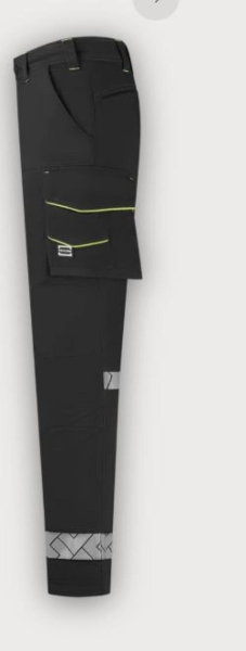 Tricorp Arbeitshose 2-Way Stretch Reflective Redefined, Black-Fluor Yellow