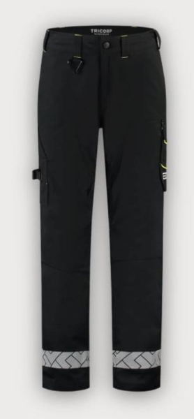 Tricorp Arbeitshose Funktionelle Stretch Reflective Redefined, Black-Fluor Yellow