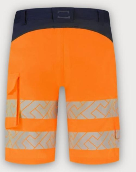 Tricorp Warnschutz Arbeitsshorts Funktionelle Stretch High Vis Redefined, Fluor Orange-Ink