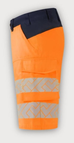 Tricorp Warnschutz Arbeitsshorts Funktionelle Stretch High Vis Redefined, Fluor Orange-Ink
