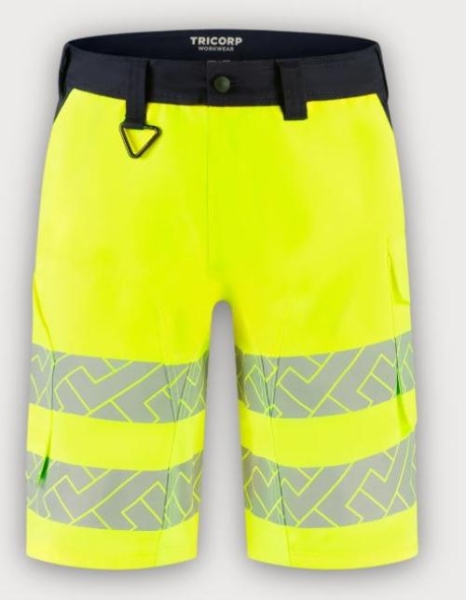 Tricorp Warnschutz Arbeitsshorts Funktionelle Stretch High Vis Redefined, Fluor Yellow-Ink