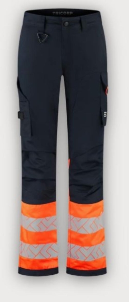 Tricorp Warnschutz Arbeitshose 2-Way Stretch High Vis Redefined Damen, Ink-Fluor Orange