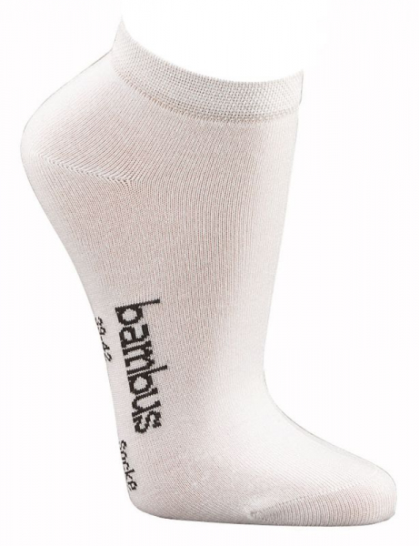 WOWERAT-Sneakerssocken, Bambus, 3-er Pkg., wei