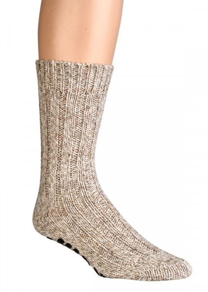 WOWERAT-Antirutsch Norwegersocken, STOPP, 3er-Teilung, 2-er Pkg., natur