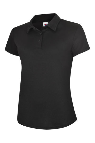 Uneek-Clothing-Ladies Ultra Cool Workwear Poloshirt, schwarz