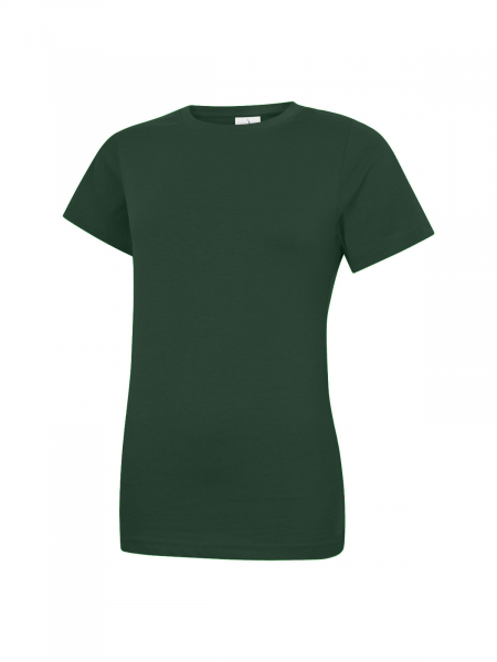 Uneek-Clothing-Ladies Classic Crew Neck T-Shirt, bottle green