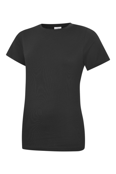 Uneek-Clothing-Ladies Classic Crew Neck T-Shirt, schwarz