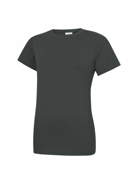 Uneek-Clothing-Ladies Classic Crew Neck T-Shirt, charcoal