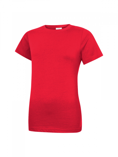 Uneek-Clothing-Ladies Classic Crew Neck T-Shirt, red