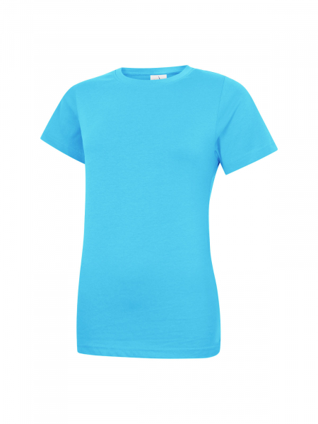 Uneek-Clothing-Ladies Classic Crew Neck T-Shirt, sky