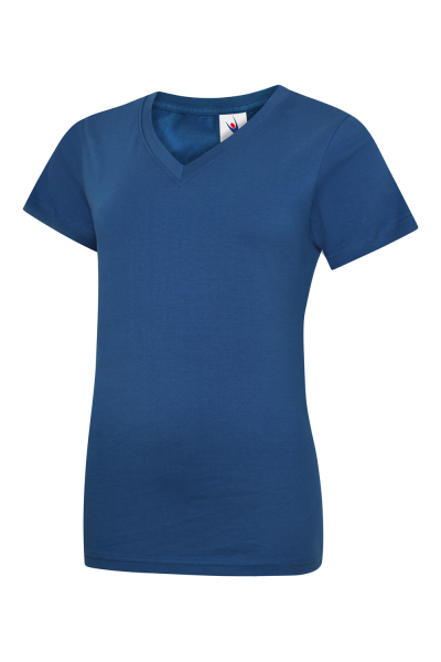Uneek-Clothing-Ladies Classic V-Neck T-Shirt, royal