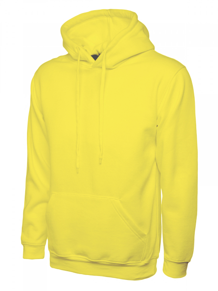 Uneek-Clothing-Classic Hooded Sweatshirt, yellow