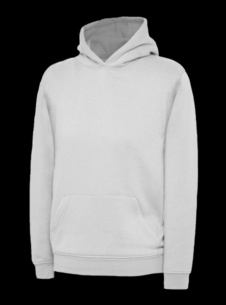 Uneek-Clothing-Childrens Hooded Sweatshirt, weiss