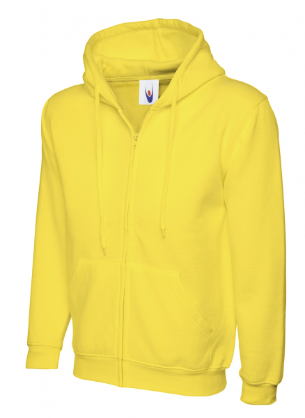 Uneek-Clothing-Adults Classic Full Zip Hooded Sweatshirt, yellow
