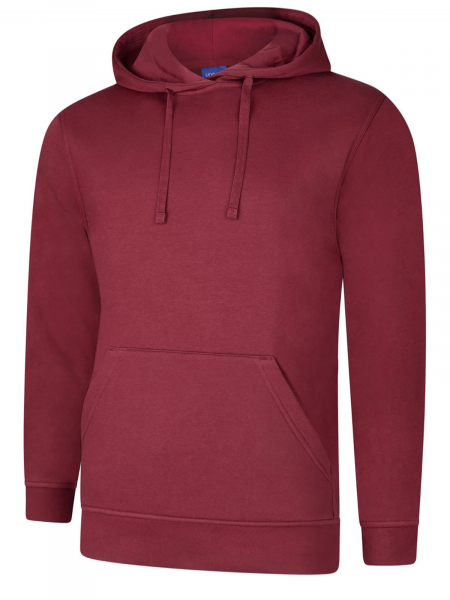 Uneek-Clothing-Deluxe Hooded Sweatshirt, maroon
