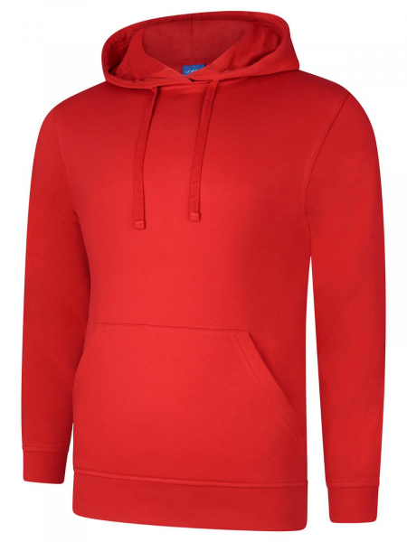Uneek-Clothing-Deluxe Hooded Sweatshirt, rot
