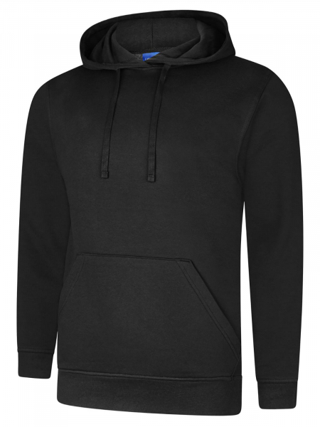Uneek-Clothing-Deluxe Hooded Sweatshirt, black