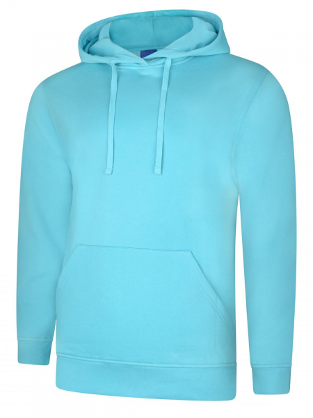 Uneek-Clothing-Deluxe Hooded Sweatshirt, turquoise