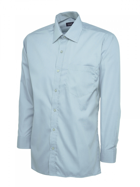 Uneek-Clothing-Mens Poplin Full Sleeve Shirt, light blue