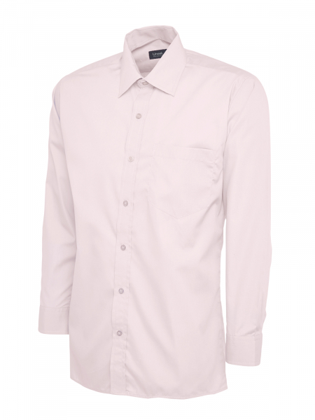 Uneek-Clothing-Mens Poplin Full Sleeve Shirt, pink