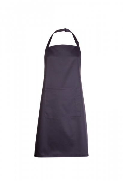 Uneek-Bib Apron with Pocket, schwarz