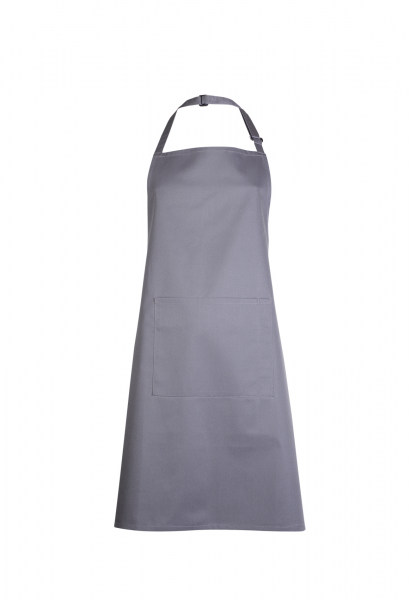 Uneek-Bib Apron with Pocket, dark grey