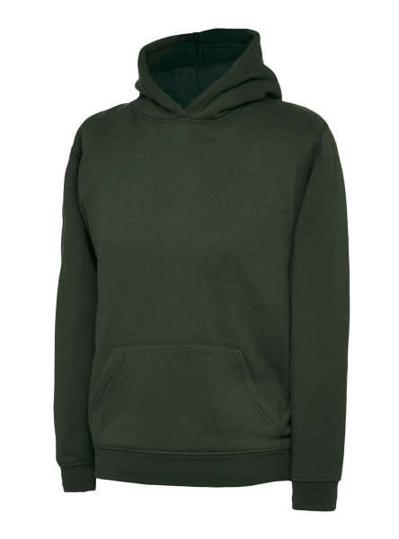 Uneek-Clothing-Kinder Hooded Sweatshirt, bottle green