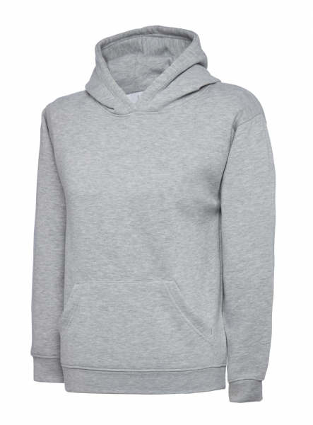 Uneek-Clothing-Kinder Hooded Sweatshirt, heather grey