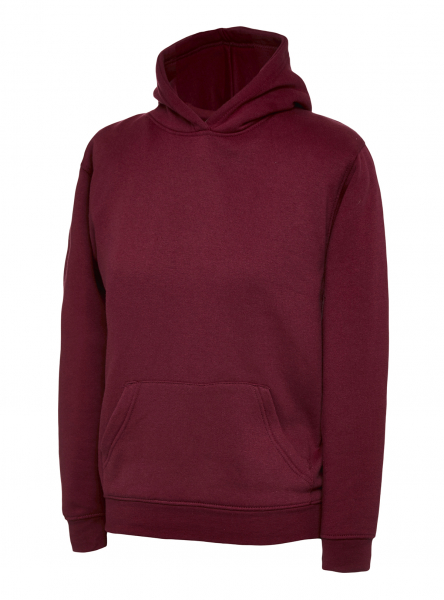 Uneek-Clothing-Kinder Hooded Sweatshirt, maroon