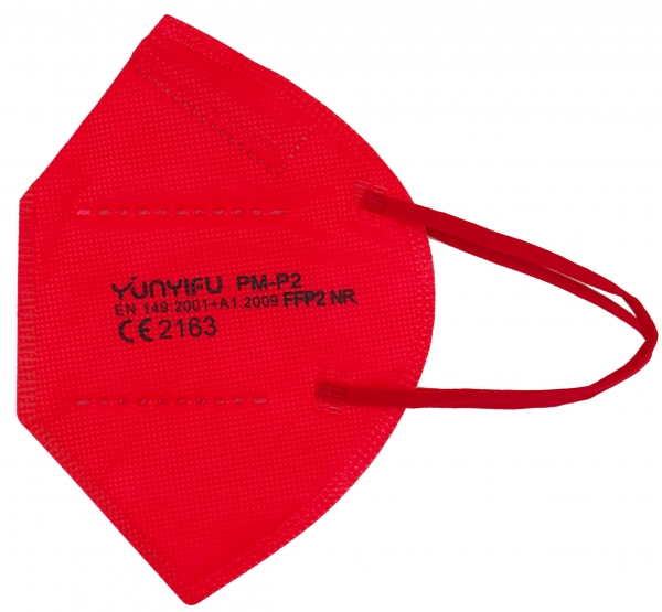 Atemschutz Mundschutz FFP 2 Maske, rot, VE = 5 Stück