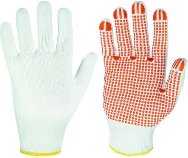 F-STRONGHAND-Strick-Arbeits-Handschuhe, FUZHOU, weiß mit roten No