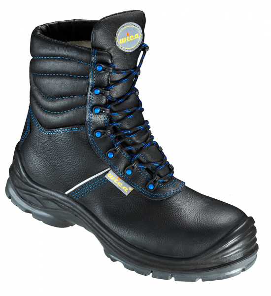 F-S3-VICA-Winter-Sicherheits-Arbeits-Berufs-Schuhe, Schnürstiefel, *WILHELMSHAVEN ÜK*, schwarz/blau abgesetzt