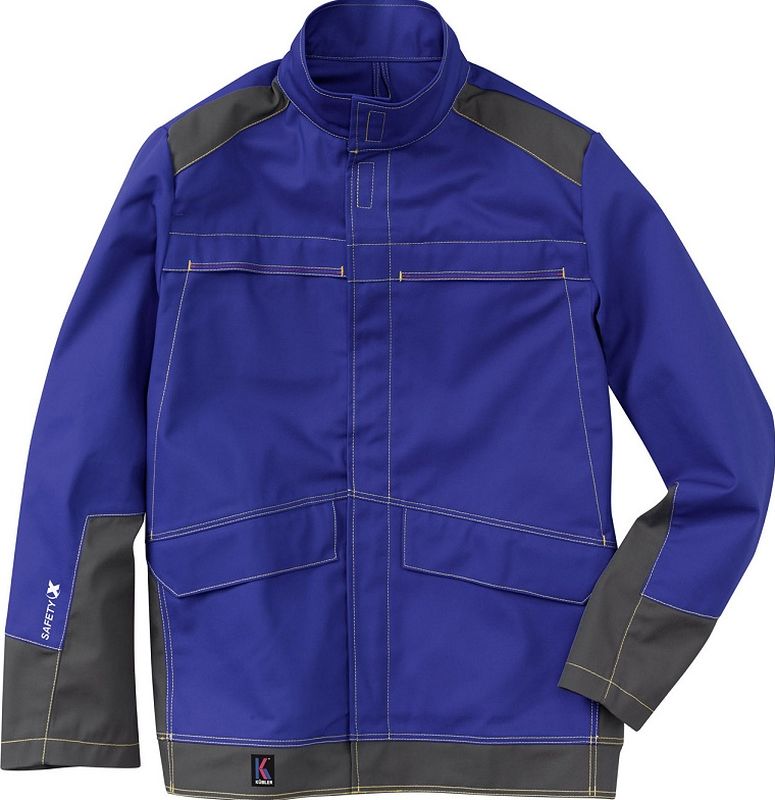 KÜBLER-Workwear-Schweißer-Arbeits-Schutz-Schutz-Berufs-Jacke, Safety X6, MG350, kornblau/a