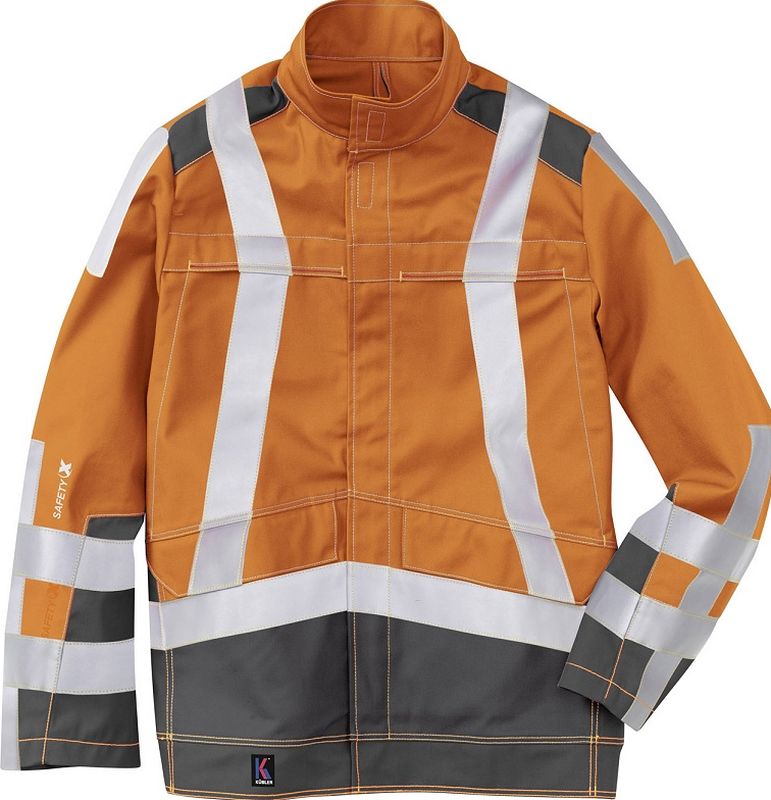 KÜBLER-Workwear-Schweißer-Arbeits-Schutz-Berufs-Jacke, Safety X7, MG320, warnorange/