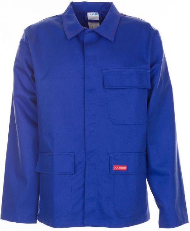 PLANAM Schweißer-Arbeits-Schutz-Berufs-Jacke, Hitze-/Schweißerschutz-Bekleidung, kornblau
