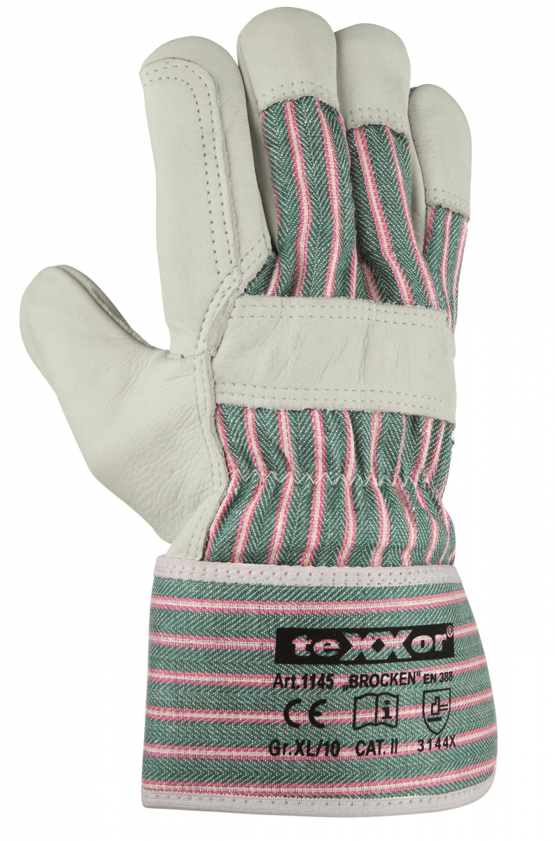 BIG-TEXXOR-Rindvoll-Leder-Arbeits-Handschuhe, Brocken, natur
