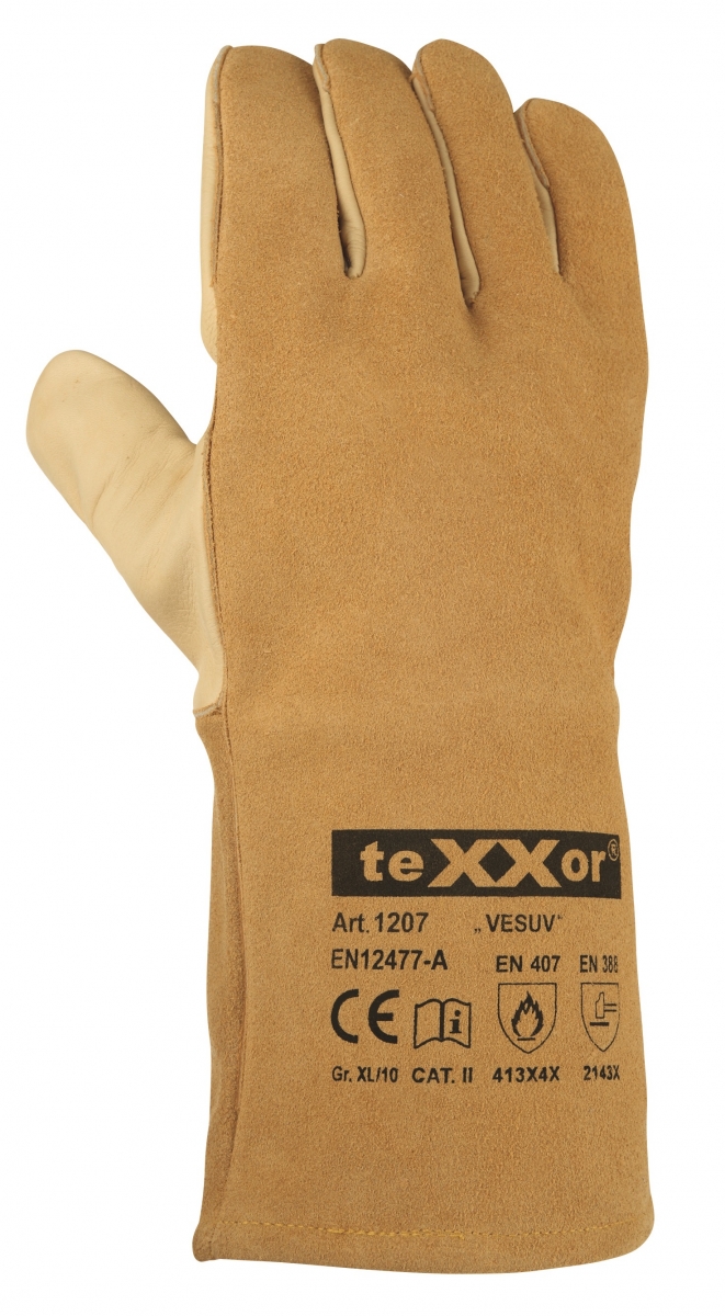 BIG-TEXXOR-Rindvoll-/Spaltleder-Arbeits-Handschuhe, Vesuv, beige