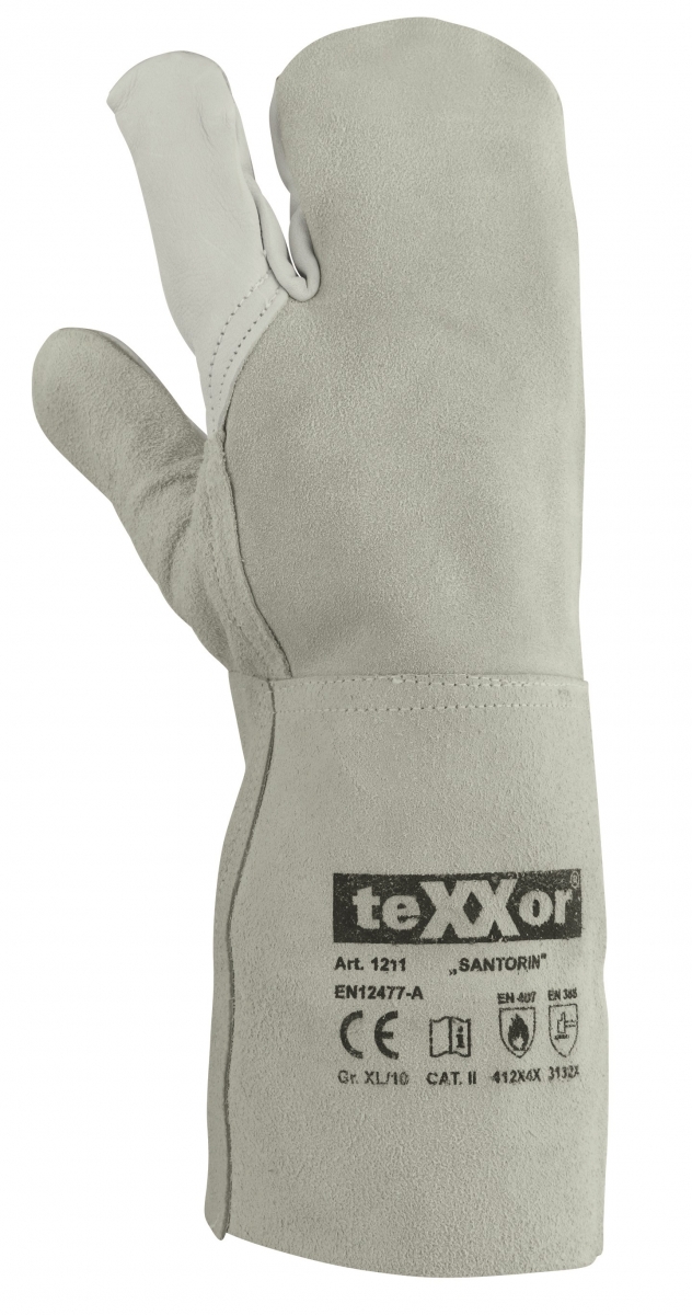 BIG-TEXXOR-3-Finger-Schweißer-Arbeits-Handschuhe, Santorin, natur