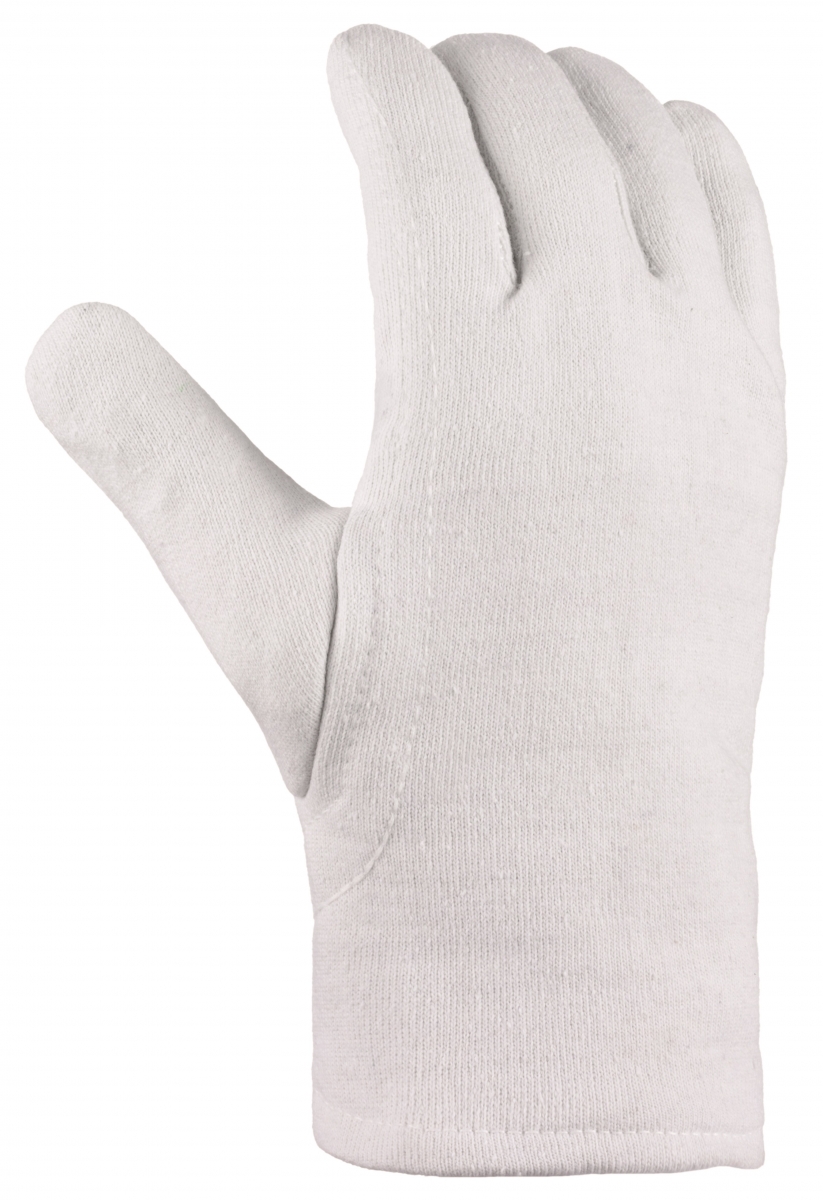 BIG-Baumwoll-Jersey-Arbeits-Handschuhe, weiß gebleicht