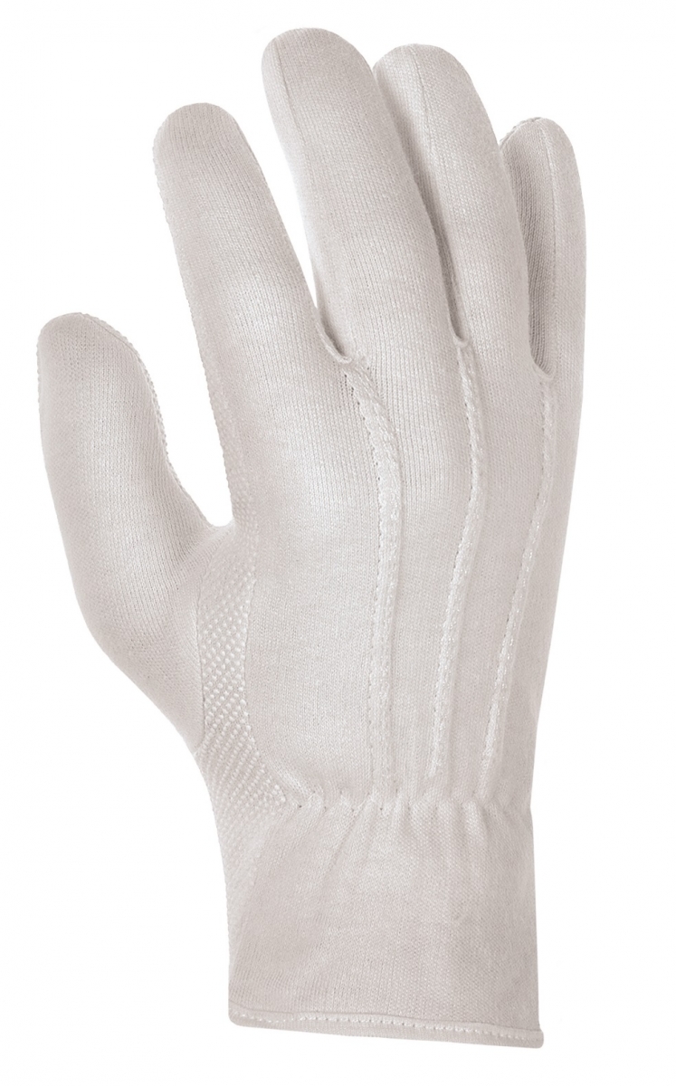BIG-Baumwoll-Trikot-Arbeits-Handschuhe, weiß gebleicht