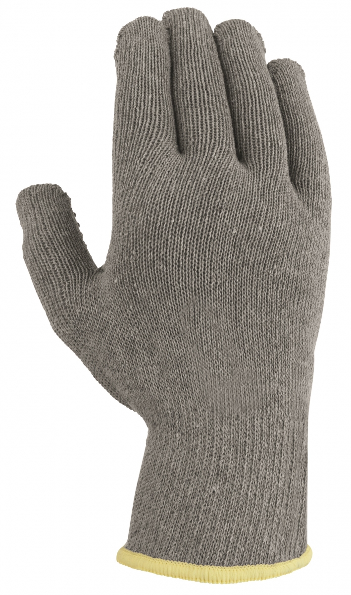 BIG-TEXXOR-Baumwoll-/Polyester-Mittelstrick-Arbeits-Handschuhe, grau, rote Noppen
